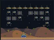 Allein Approach Arcade game screenshot, spaceship shooting at alien enemies, play free online action game