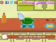 Gameplay screenshot of the Black Bean Lasagna Rolls game, showing the process of spreading black bean filling and cheese onto lasagna noodles