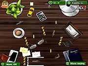 Office Desk Car Parking game screen, free toy car parking game, driving car on office desk, skill and precision game