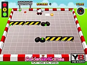 Jidou Cars Championship 0001 game screen showing a race car speeding around a track, free online driving game