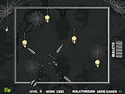 Fast Bullet free online game screenshot, strategy puzzle, destroy all skulls, physics shooter