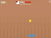 Juggle King free online arcade game showing a blue platform bouncing multiple yellow balls