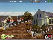 Desert Dirt Motocross free online racing game screenshot on PlayArcadeHub, challenging dirt bike tracks