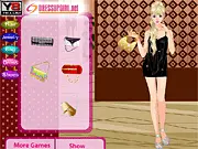 Film Festival Fashion free online dress up game screenshot showing a celebrity model in an elegant evening gown on the red carpet