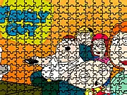 The finished Family Guy Jigsaw Puzzle showing Peter, Stewie, Brian, and the rest of the Griffin family