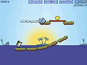 Screenshot of Little Pirate Adventure online game showing Captain No Beard next to a series of ropes and gold coins that need to be collected using physics.