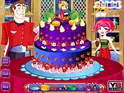 Babi Halloween Cake Decor game screenshot, decorating a tiered cake with spooky frosting and Halloween toppings, play free cooking game online