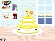 Kawaii Wedding Cake Decorator game screenshot, cute tiny wedding cake decorated with pastel colors, cake decoration game, free online