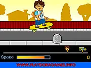 Play Diego School Skateboard free online, endless runner game, jumping over obstacles, arcade skateboarding game