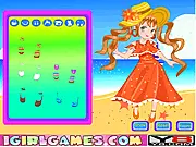 My Summer Beach Fashion Dress Up free online game with clothes, hats, and bags for a tropical vacation