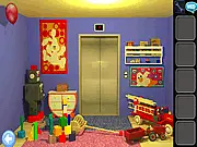 Floors Escape 3 free online puzzle game screen showing a tricky door with a digital keypad and an inventory of objects.