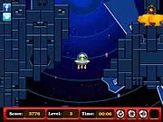 Alien Ship Landing free online physics game on PlayArcadeHub - alien spacecraft descending with thrusters engaged