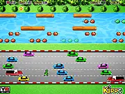 Kippo Across free online arcade game helping a dinosaur cross a street and river