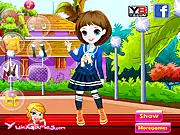 Yuki Mikiko Dress Up game screenshot, animated sweet doll with cute outfit, play free online dress up game