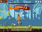 Free online action adventure game KnightRunner, featuring a brave young knight running and fighting through a forest to save his princess.