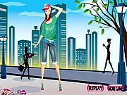 Model Ada styled in an individualistic and fashionable street snap outfit in a vibrant urban setting