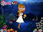 Under Water Wedding free online game screenshot, romantic dress-up for couple under the sea, play wedding fashion game