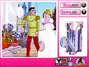 Cinderella Jigsaw Puzzle free online game screenshot showing scattered puzzle pieces over a beautiful image of the princess