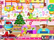 New Year Hidden Letters free online game screenshot showing a festive scene with hidden alphabets
