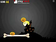 Halloween Bouncing free online arcade game with pumpkins and a bone paddle on PlayArcadeHub