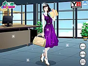 Office Fashion Girl free online dress up game screenshot showing a young woman dressed in professional office attire