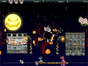 Free online Tom and Jerry Halloween Pumpkins game, platformer, cat and mouse collecting pumpkins, avoiding obstacles game on PlayArcadeHub