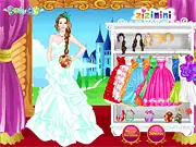 Princess Bride free online wedding dress up game, styling a princess in a bridal gown and veil