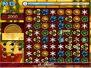Kango Coins free online match 3 puzzle game, collecting matching flowers to earn coins and unlock modes