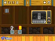 Cheese Barn free online puzzle game, showing a mouse waiting to reach a block of cheese