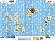 FishJong Mahjong online free game, showing a tile layout with fish and sea creature icons