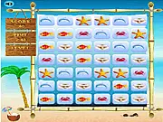 Sea Rescue Match 3 online free game, showing colorful sea creatures in a grid pattern