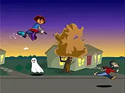 Play Dora Halloween Adventure free online game. Help Dora rescue people from demons and a curse on a spooky Halloween night.