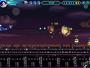Megaman Combat Shooting: City Rescue free online game, Megaman shooting robots with weapon upgrades, retro side-scrolling shooter