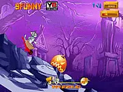 Tom and Jerry Downhill free online game screenshot of Tom chasing Jerry on a snowy slope avoiding hazards