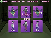 Halloween Memory Game online game screenshot, showing a grid of face-down cards with spooky Halloween icons, play free memory matching game on PlayArcadeHub