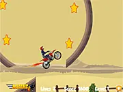 Play Down Hill Stunts free online. A mountain biker performs a flip stunt while riding down a steep hill on a challenging track.