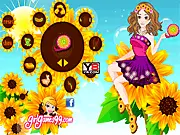 Happy Sunflower Girl free online dress up game in a cheerful garden