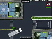 Play NYC Truck Parking Simulator free online game, maneuvering a large truck into a marked parking spot in New York City on PlayArcadeHub