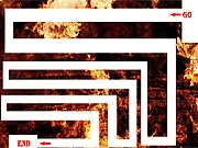 Play Horror Maze free online. A player navigates a dark, scary inferno maze with various obstacles and traps.