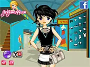 A cute shopping girl being dressed up in a stylish fashion store in the free online game