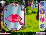 Screenshot of Princess Snow White Lazy online game showing Snow White slacking off while the Evil Queen watches.