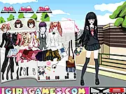 Fresh School Styles Dress Up game screenshot - a girl ready for school in a stylish, trendy outfit with a backpack