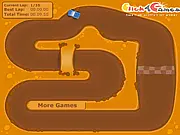 Dirt Racing Challenge free online game screenshot - car sliding around a dirt track