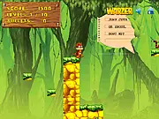 Little Dino Adventure free online game screenshot - cute dinosaur jumping on platforms