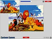 Lion King Jigsaw Puzzle free online game screenshot - assembling a picture of Simba