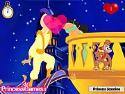 Princess Jasmine Kissing Prince free online game screenshot - romantic reflex challenge