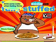 Funny online eating game where you help a man eat plates of curry rice without getting sick in Yeah Fully Stuffed Online.
