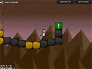 Maximum Frustration 2 game screenshot showing a small character attempting a difficult jump over a series of deadly spikes in a colorful new level design