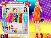 Ellie wearing a bright dress and crown in the Haute Homecoming Queen Dress Up free game
