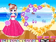 Pretty Little Bride 2 game screen showing a cute bride in a wedding dress trying on different veils and accessories